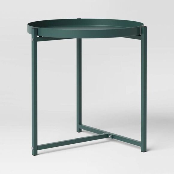 Room Essentials -  Outdoor Steel Round Side Table Tra Green - Picture 1 of 4
